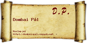 Dombai Pál névjegykártya
